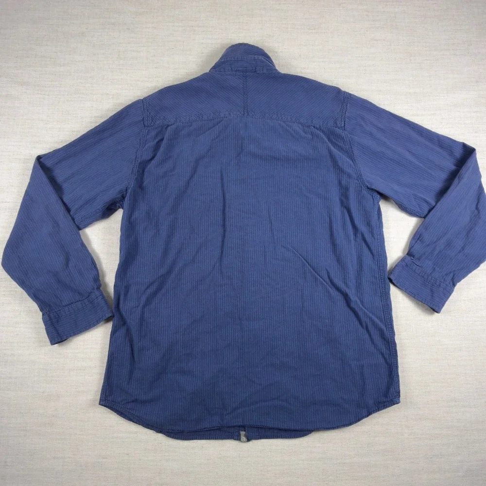 The North Face A5 Series Mens Large Blue Pinstripe Long Sleeve Button Down Shirt
